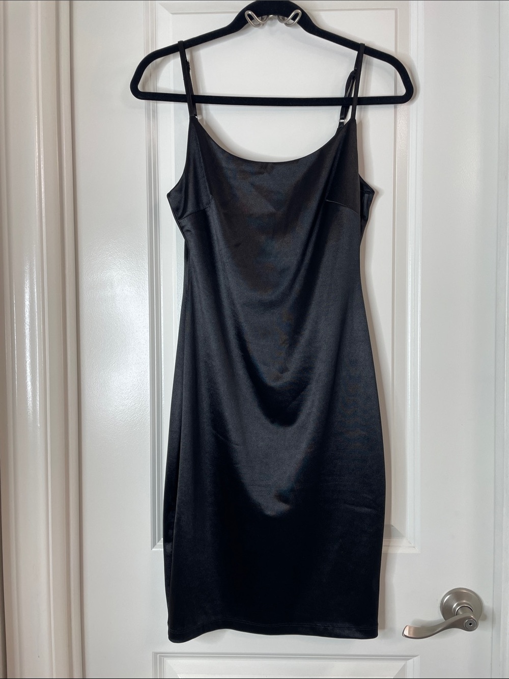 Classic Black Slip Dress - Women's Simple Sleek Style